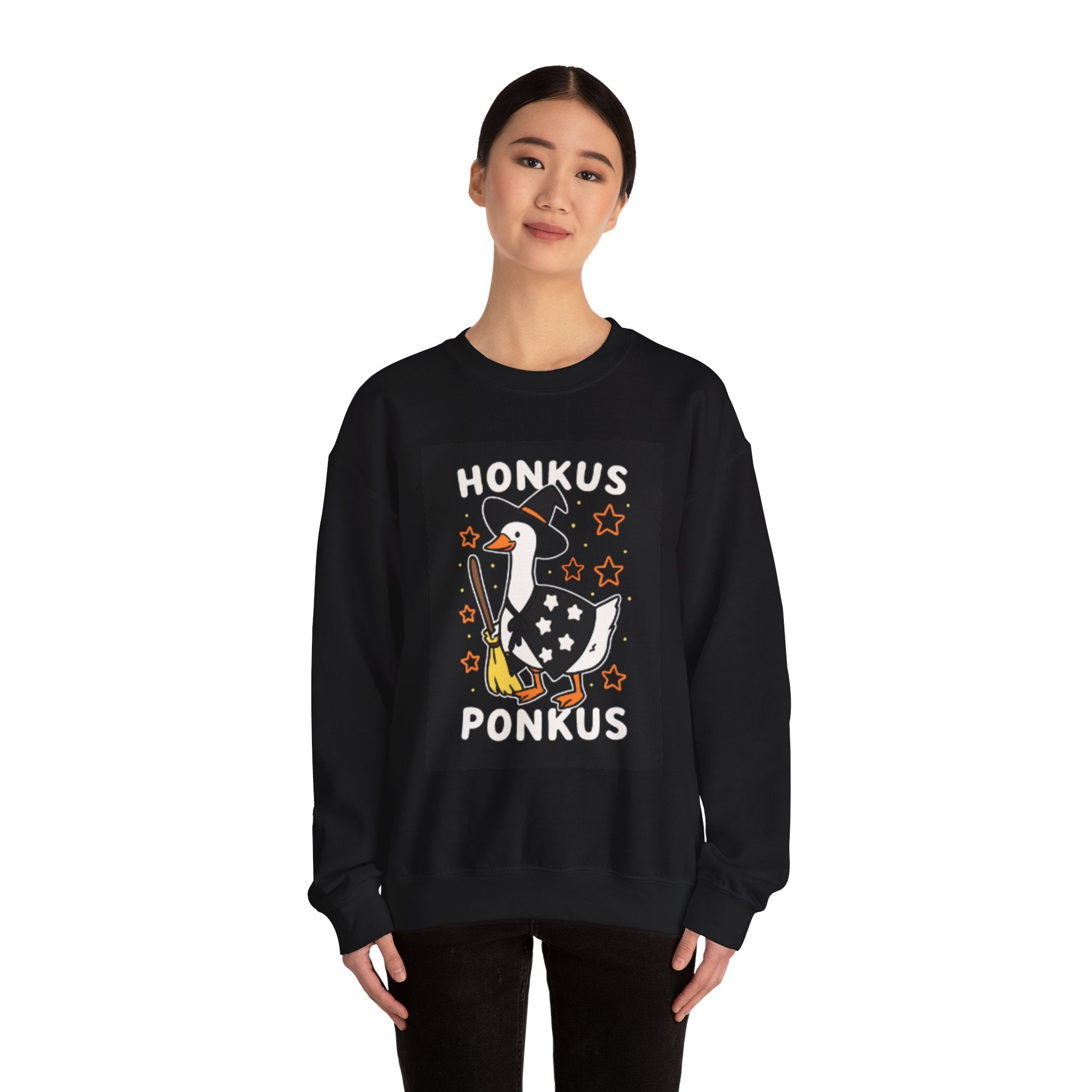 Whimsical Goose Sweatshirt - Honkus Ponkus, Funny Unisex Crewneck, Halloween Apparel, Gift for Animal Lovers, Cozy Fall Fashion