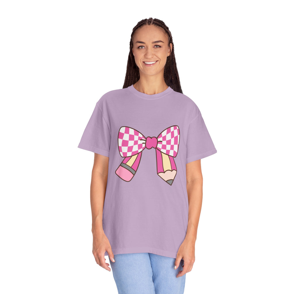 Cute Bow Graphic Unisex T-Shirt, Trendy Casual Tee for teachers, back to school, Unique Style
