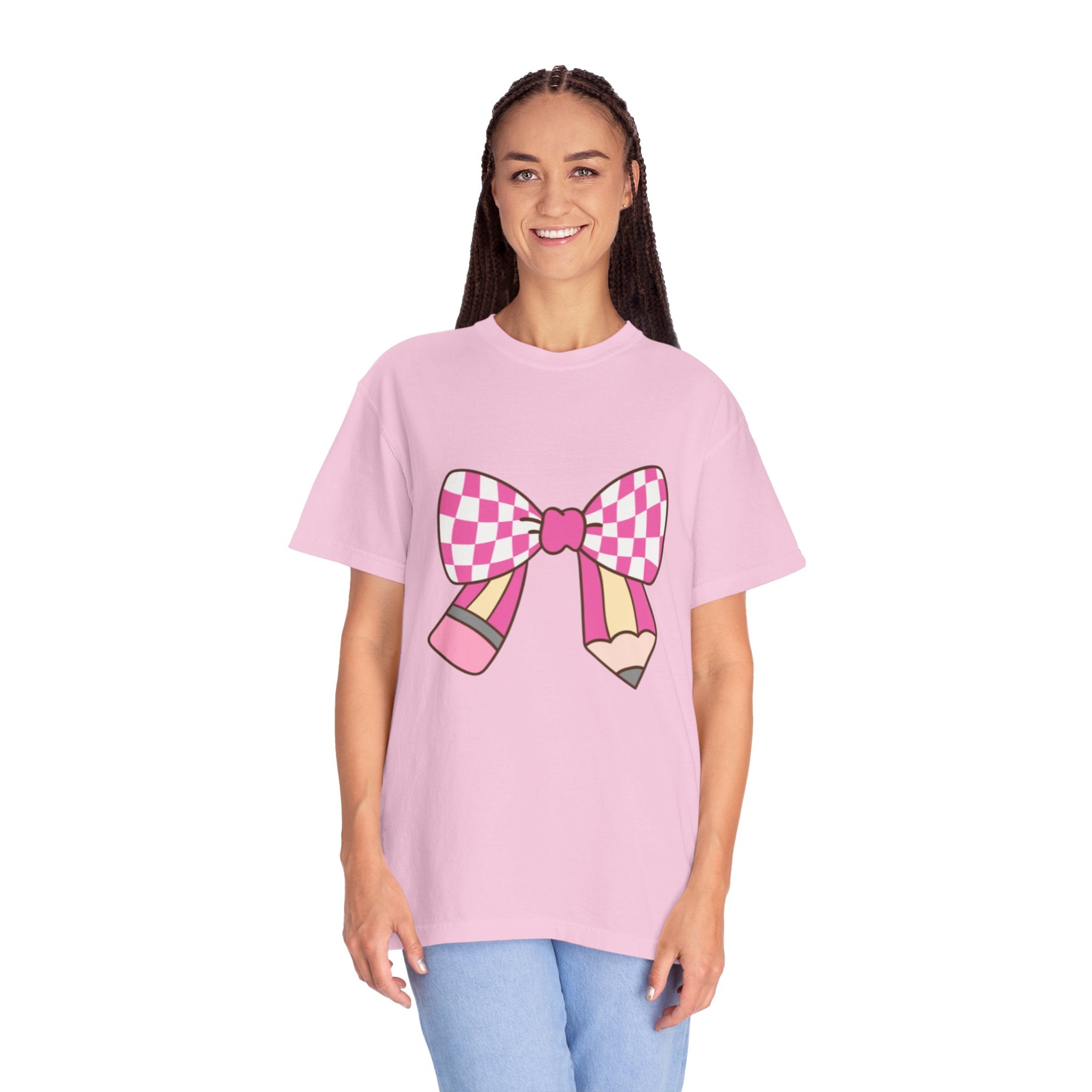 Cute Bow Graphic Unisex T-Shirt, Trendy Casual Tee for teachers, back to school, Unique Style