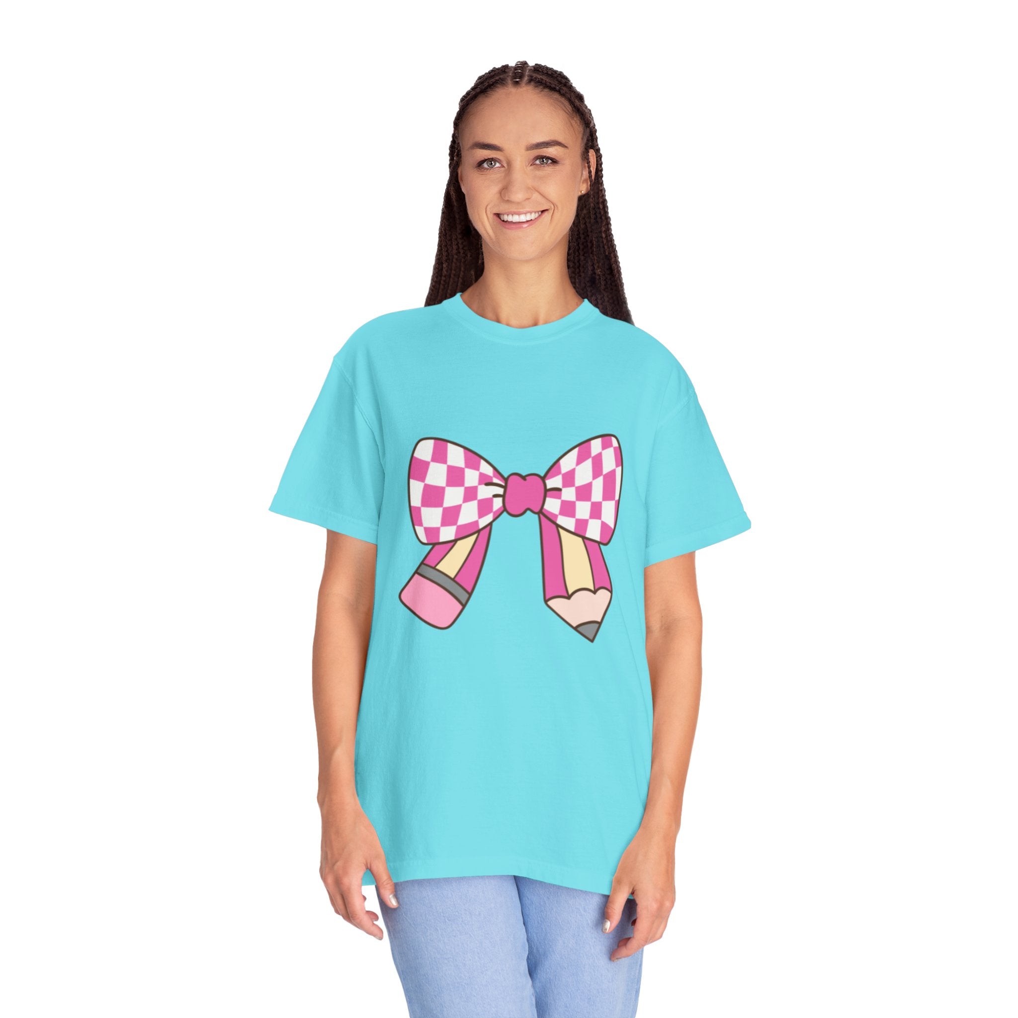 Cute Bow Graphic Unisex T-Shirt, Trendy Casual Tee for teachers, back to school, Unique Style
