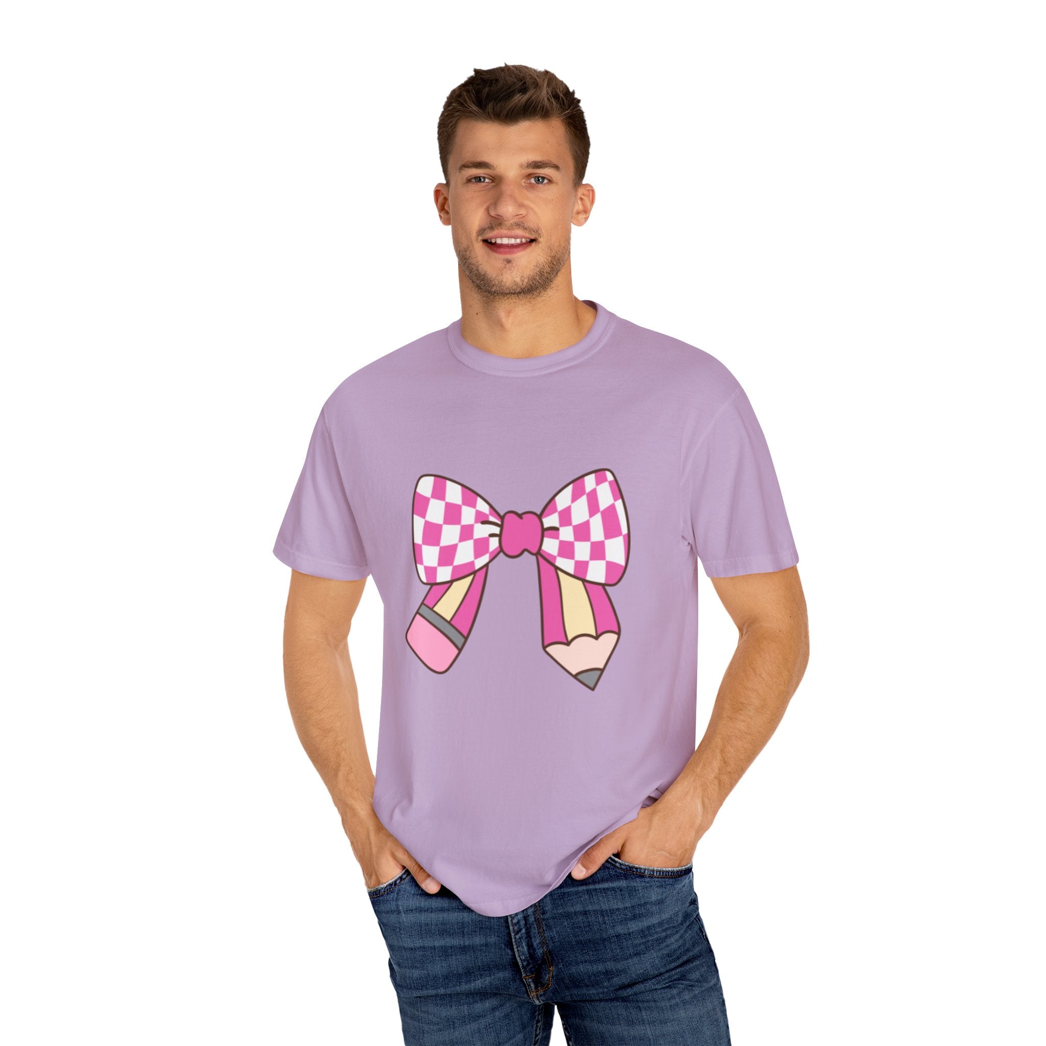 Cute Bow Graphic Unisex T-Shirt, Trendy Casual Tee for teachers, back to school, Unique Style
