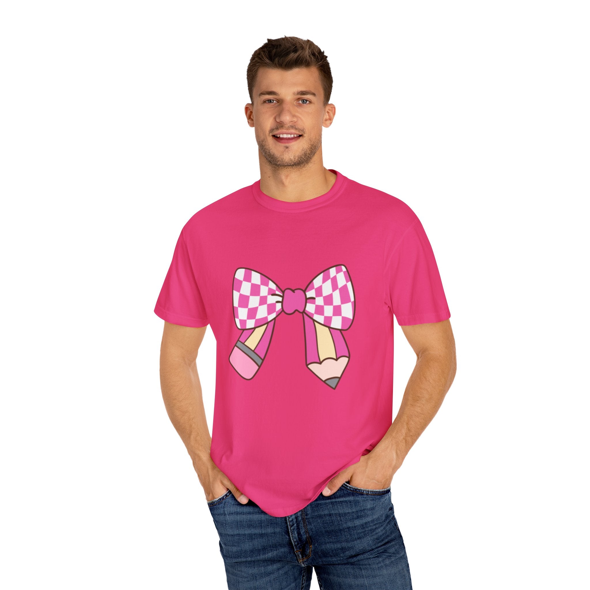 Cute Bow Graphic Unisex T-Shirt, Trendy Casual Tee for teachers, back to school, Unique Style
