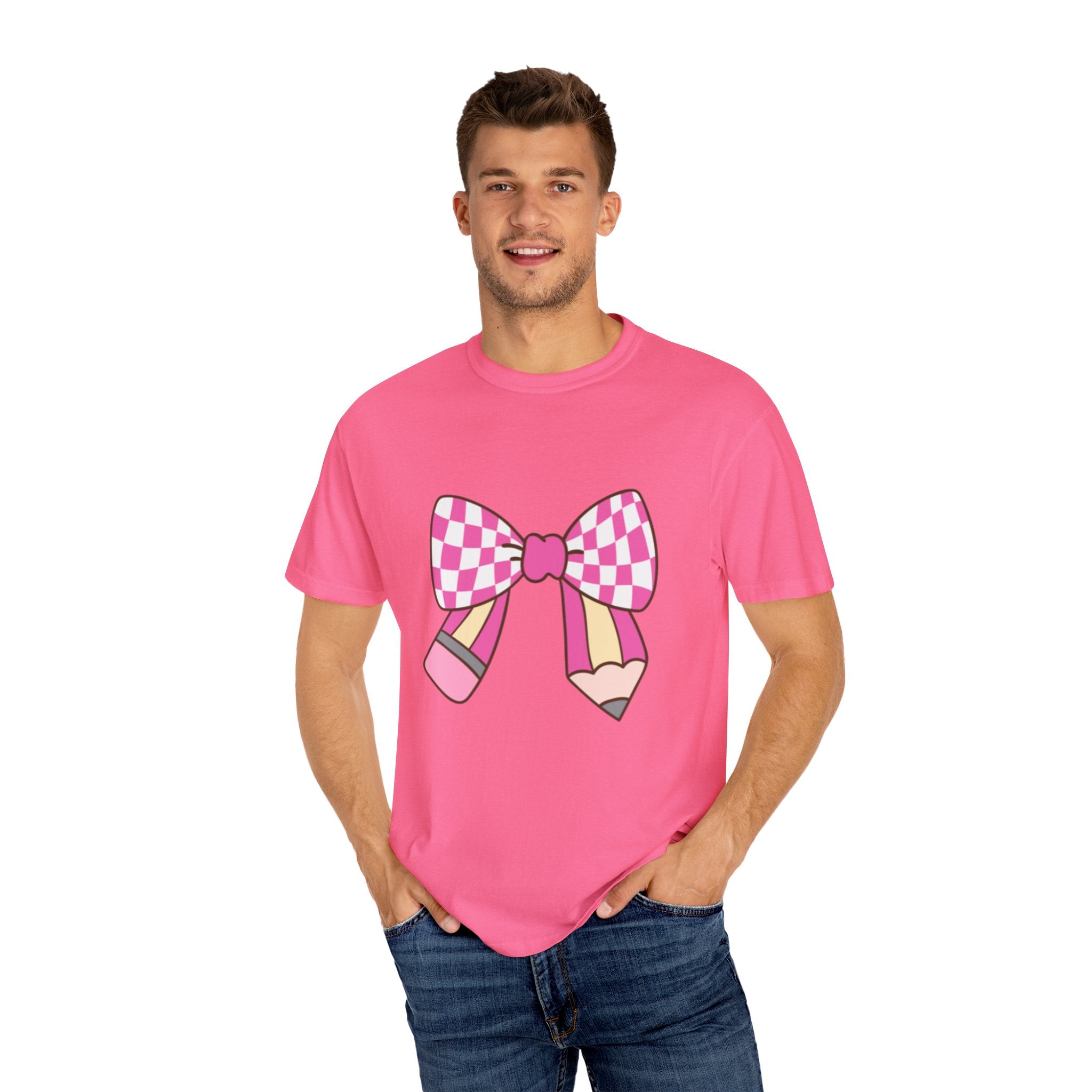 Cute Bow Graphic Unisex T-Shirt, Trendy Casual Tee for teachers, back to school, Unique Style