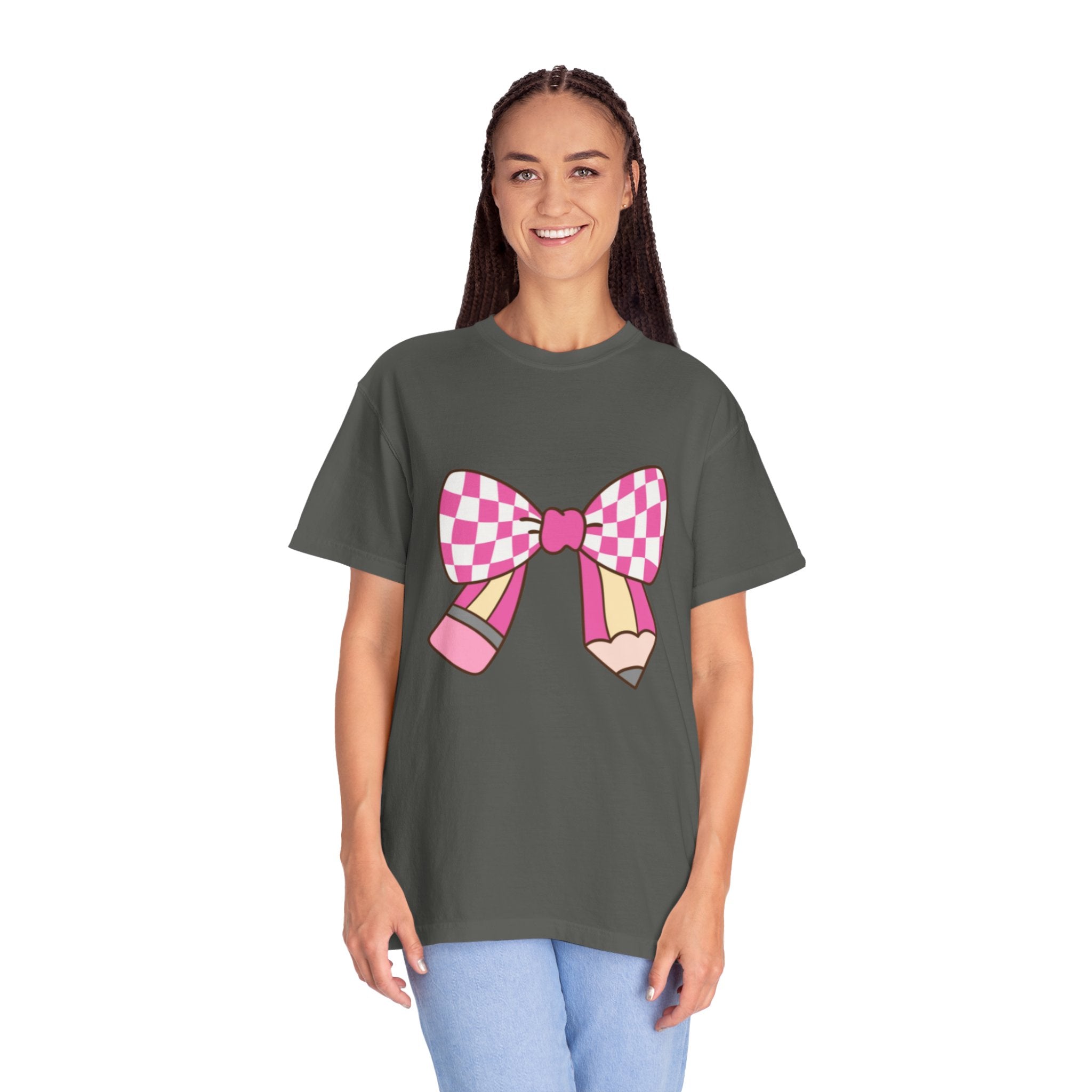 Cute Bow Graphic Unisex T-Shirt, Trendy Casual Tee for teachers, back to school, Unique Style