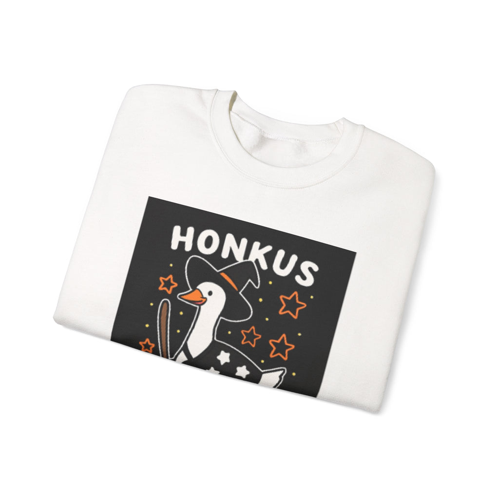 Whimsical Goose Sweatshirt - Honkus Ponkus, Funny Unisex Crewneck, Halloween Apparel, Gift for Animal Lovers, Cozy Fall Fashion